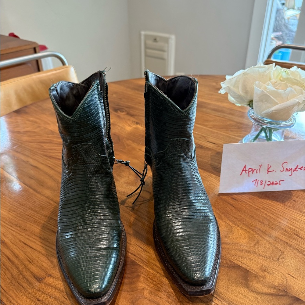 Tecovas Stevie Bootie in Emerald size 6, worn 4 times